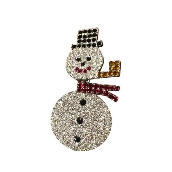 Christmas Snowman dual pendant Locket brooch - Picture 1 of 6